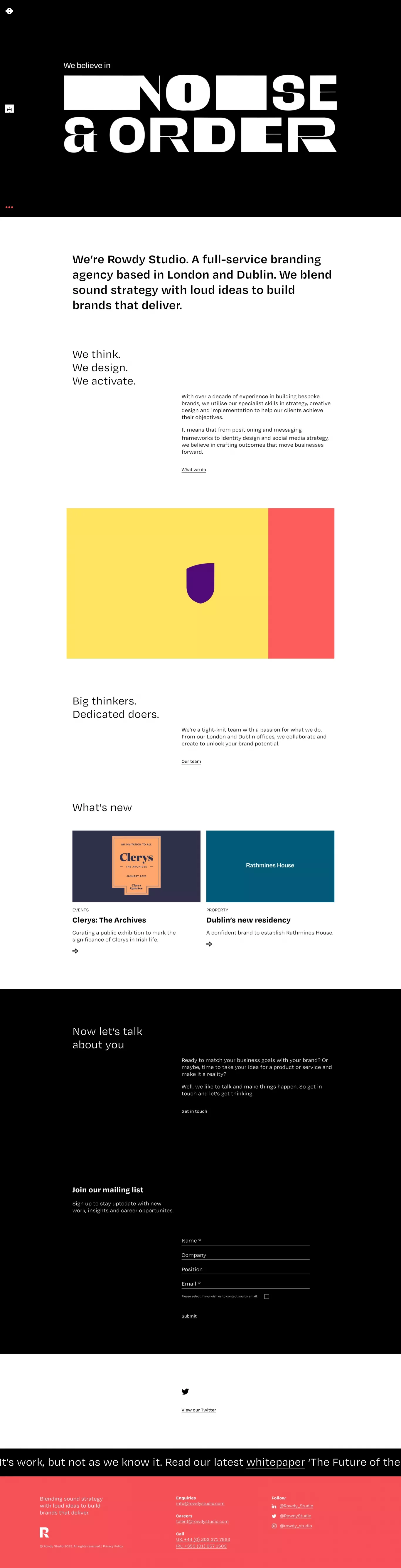 Full Service Creative Branding Agency in portfolio page screenshot showcasing Design and Tech design