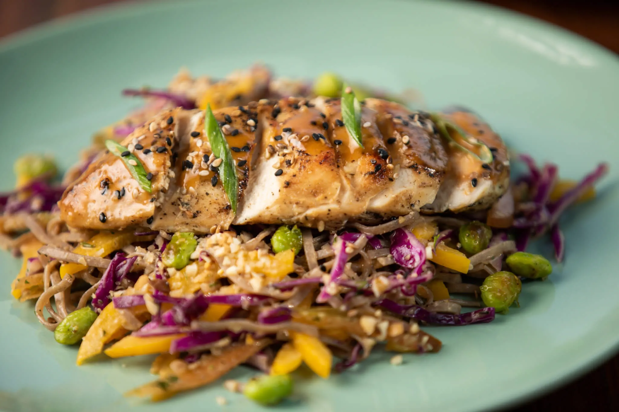Seared fish on citrus slaw at Jaali Kitchen