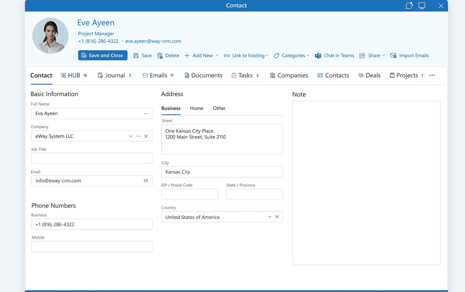 Outlook-integrated client management in eWay-CRM
