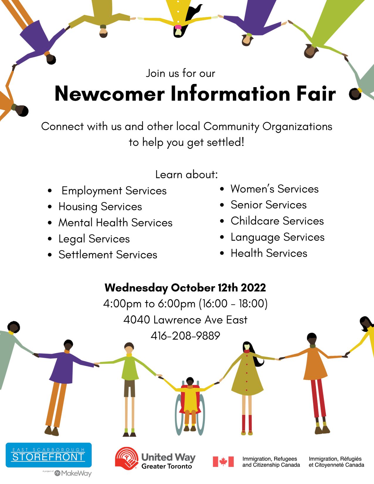 A flyer with information related tot he Newcomer Information Fair.