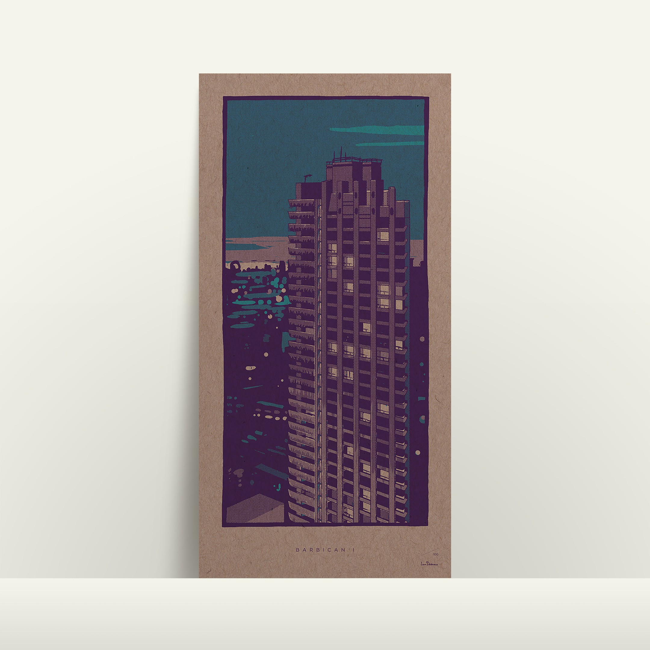 Illustration of London's Barbican | Art prints of iconic uk landmarks for sale by Liam Devereux