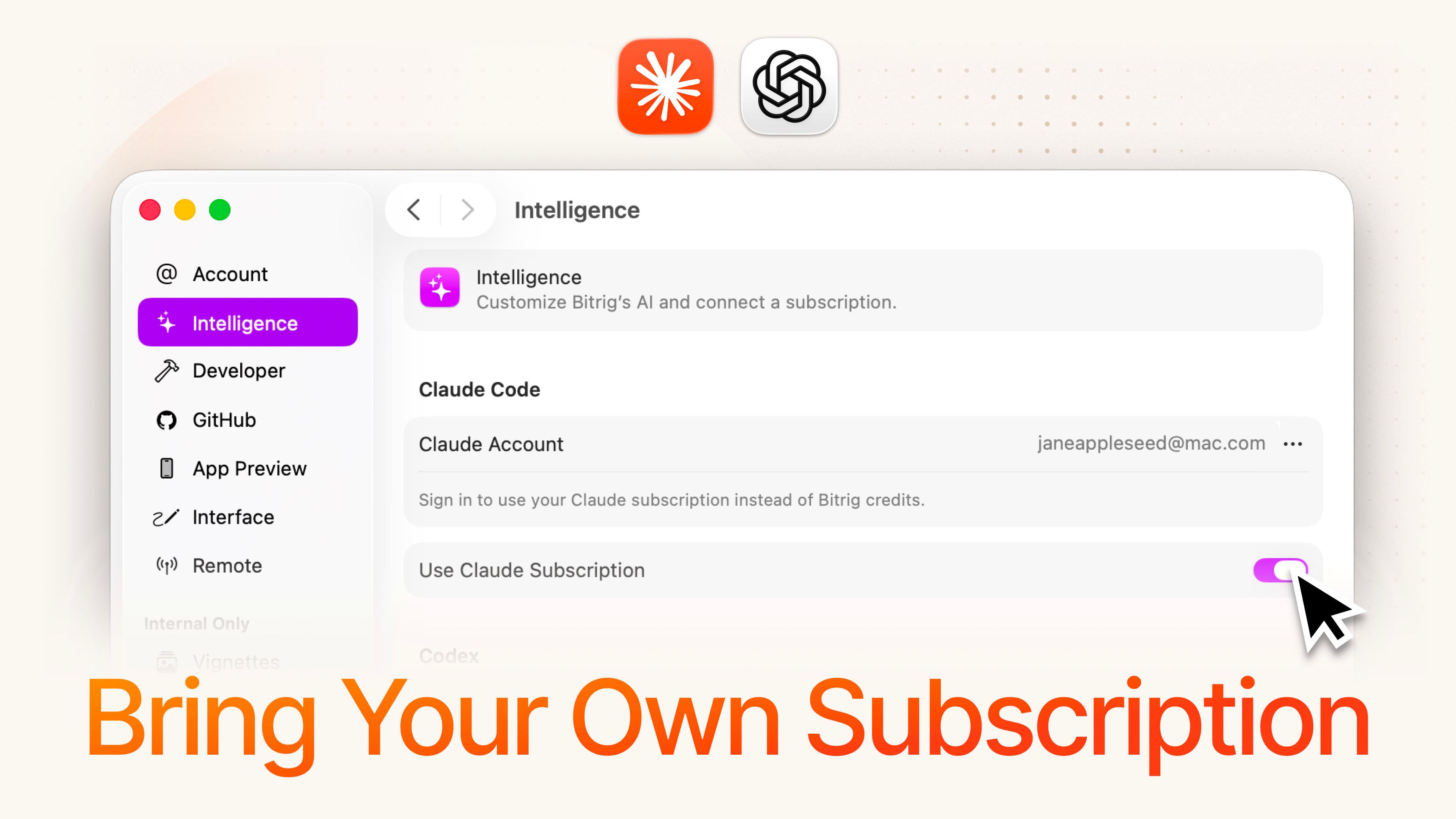 Bring Your Own AI Subscription