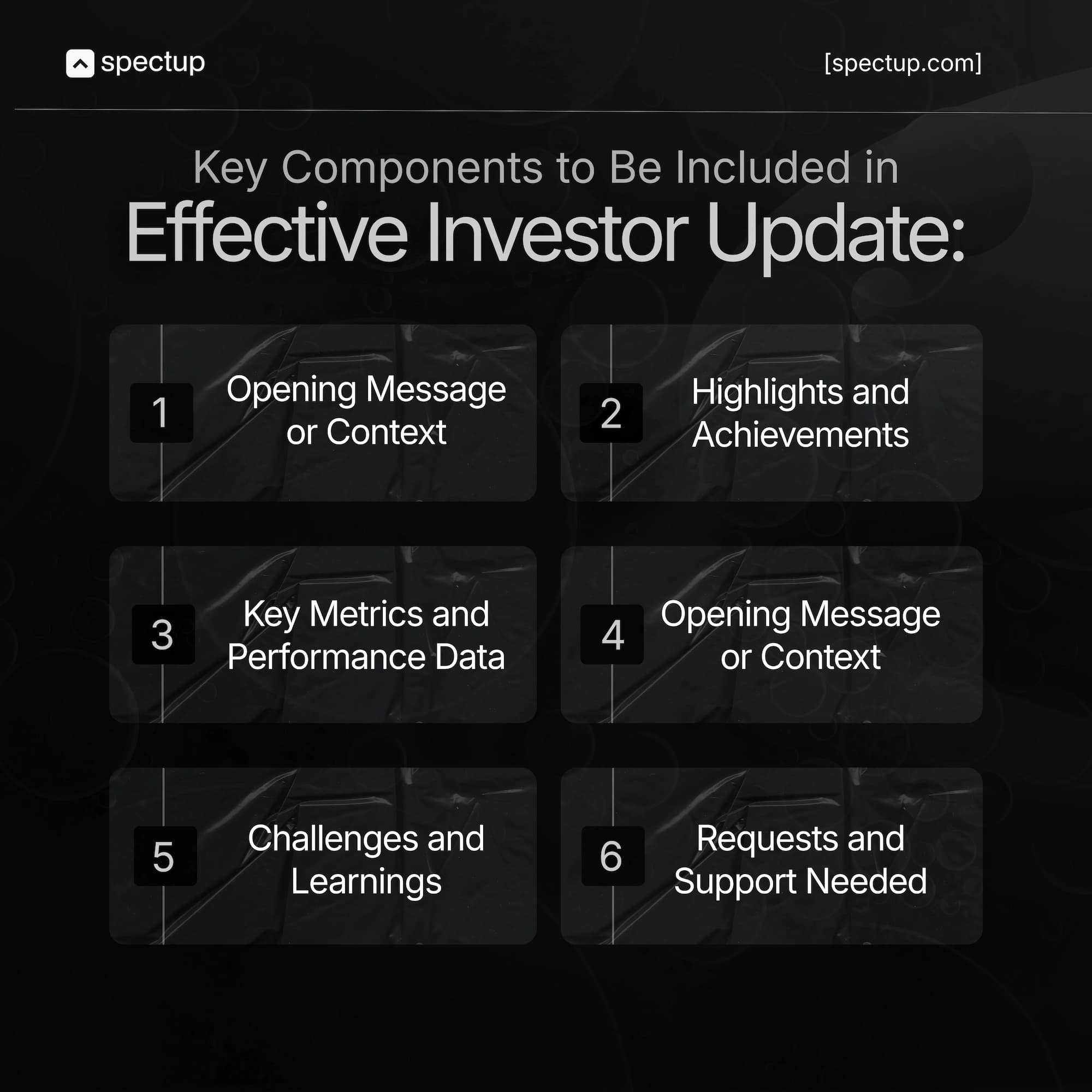 Investor Update Template for Startups and Key components
