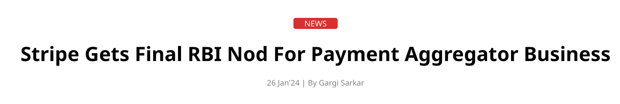 Stripe gets final RBI Nod for Payment Aggregator Business