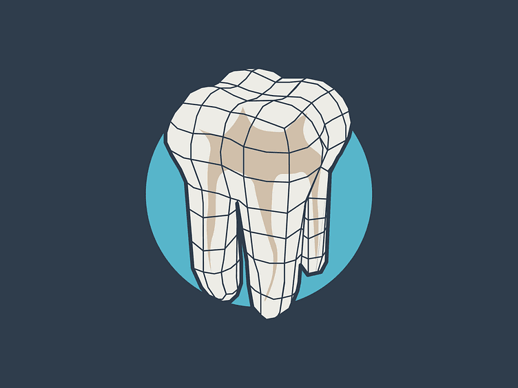 toothe with 3d grid