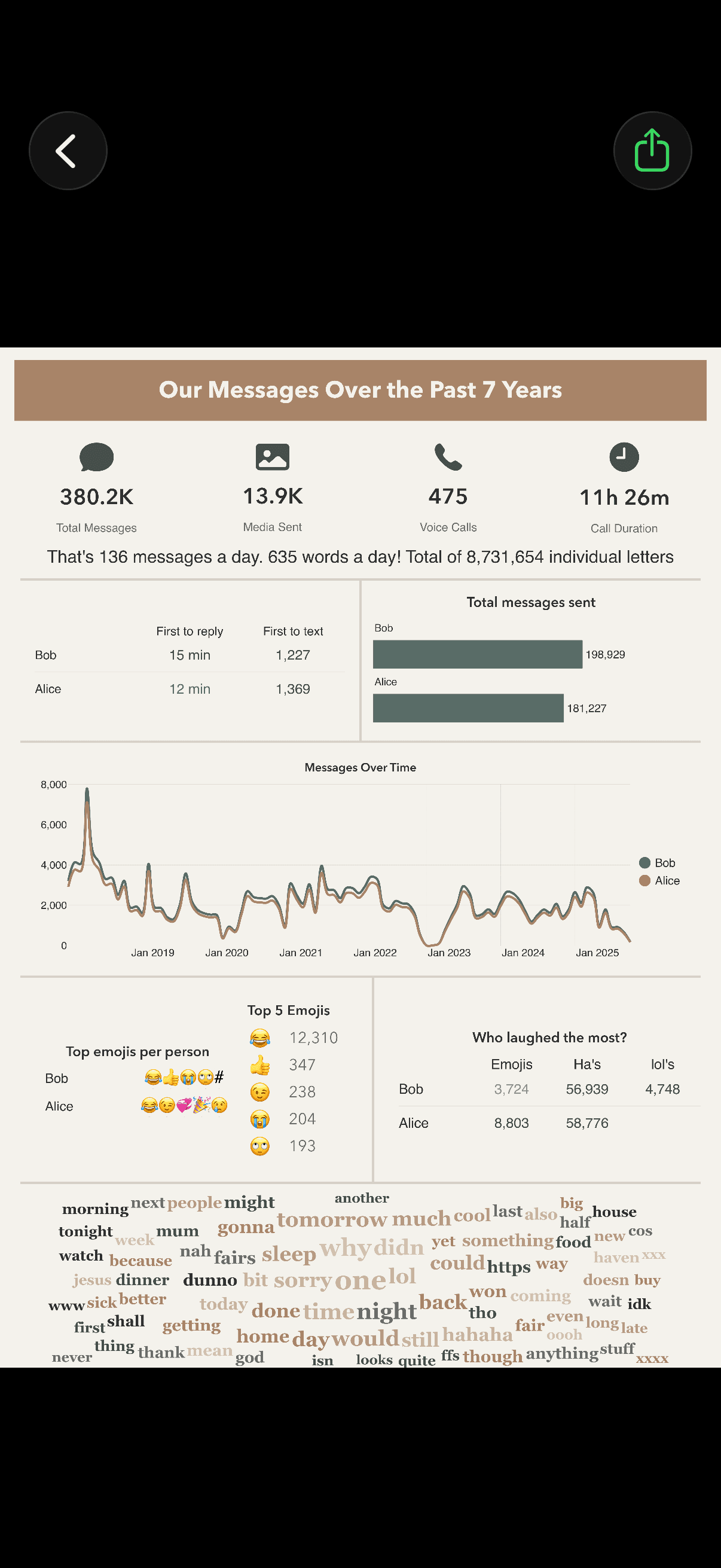 whatsapp chat analysis poster earthy theme