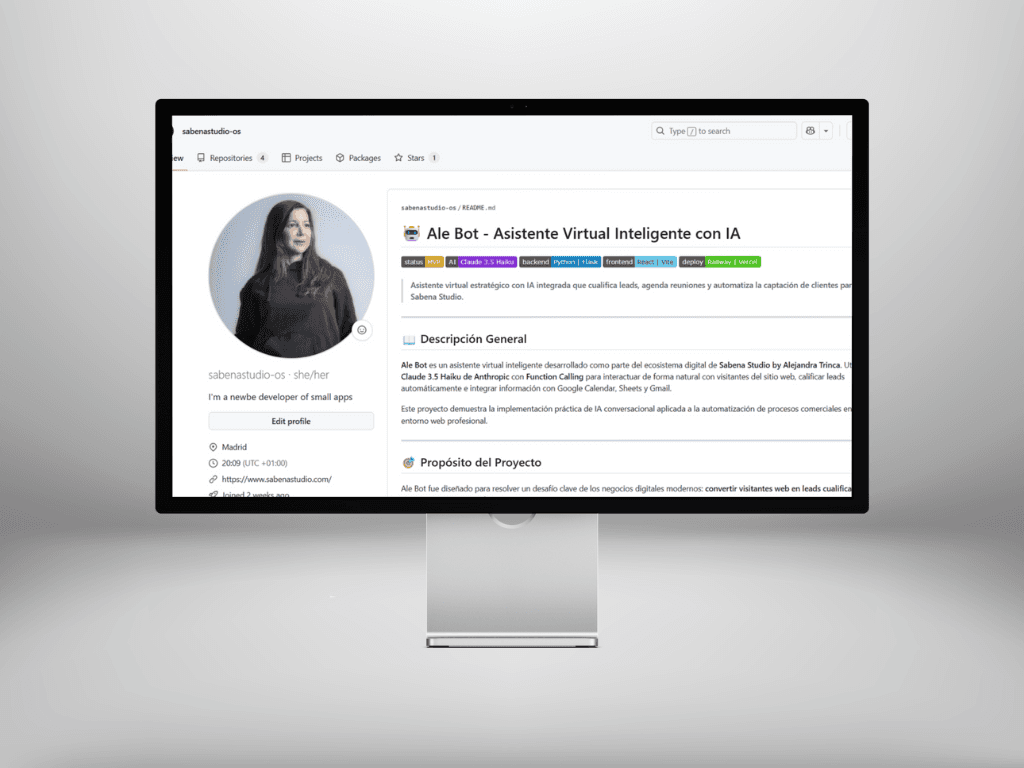 Mac showin github profile