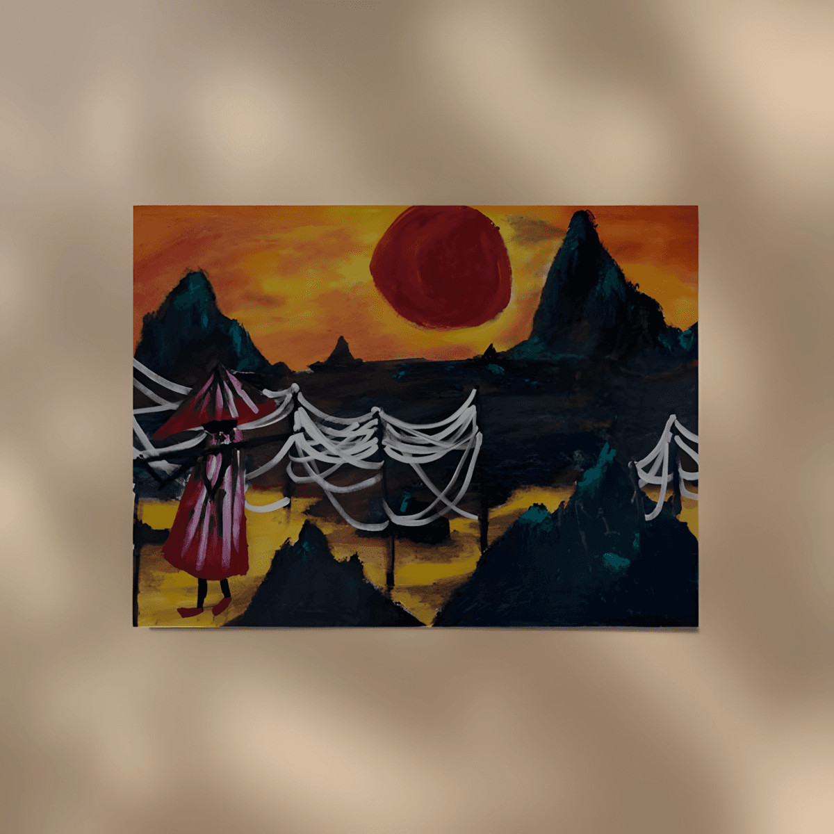 premium art poster and canvas prints, with originals available, from QART , of the artwork " Fishing Village "