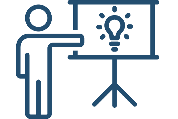 icon of a person giving a presentation