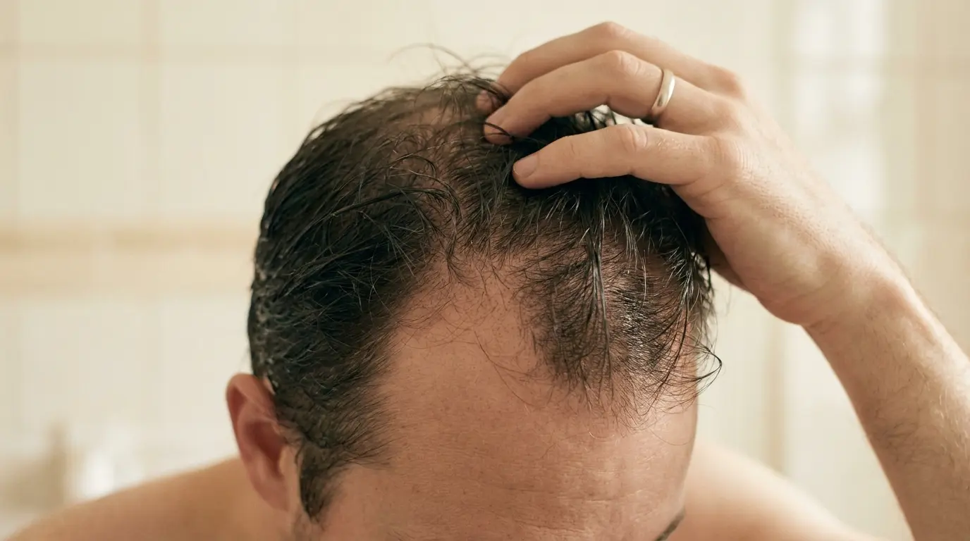 hair losing male