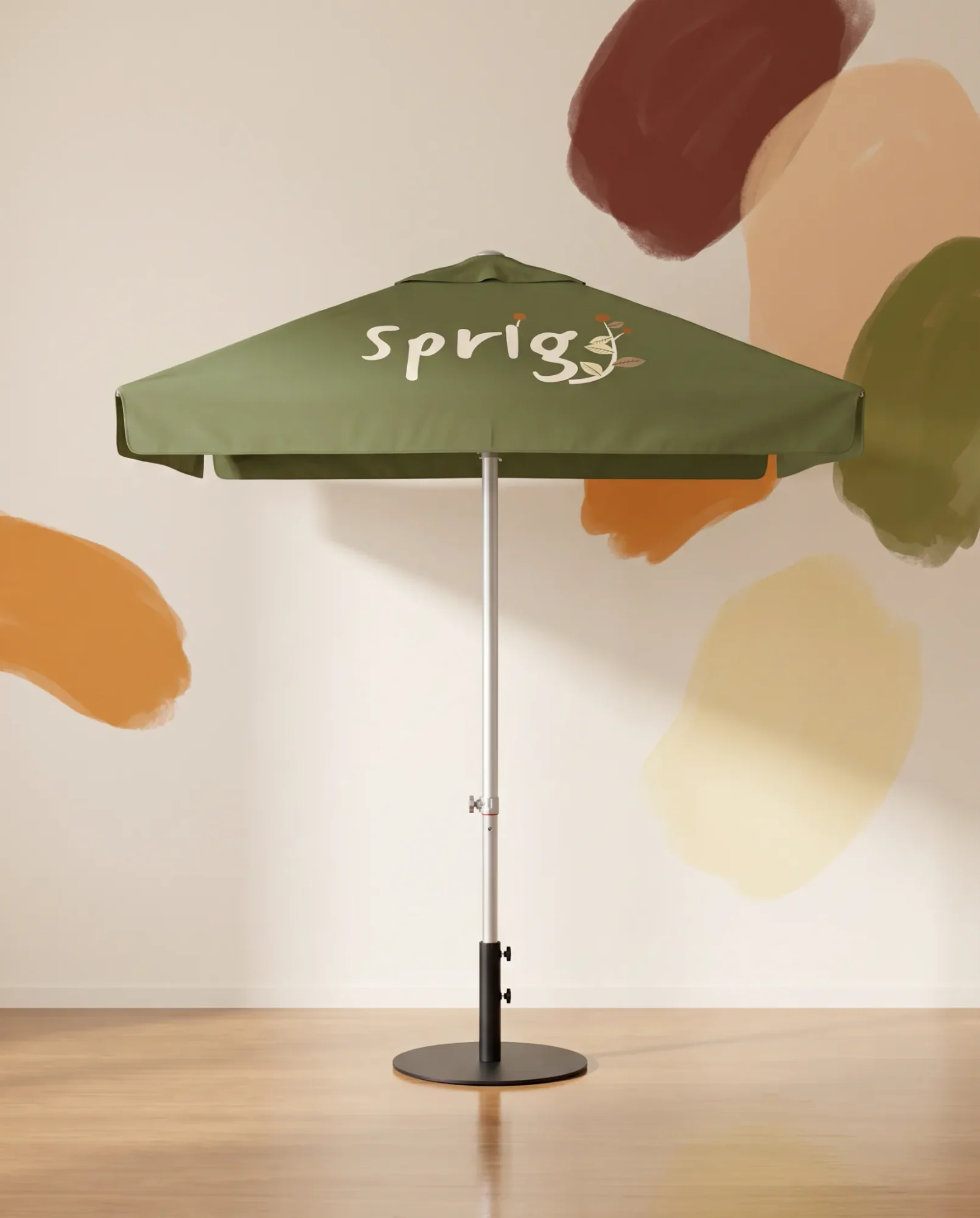 Market umbrellas, branded product shot