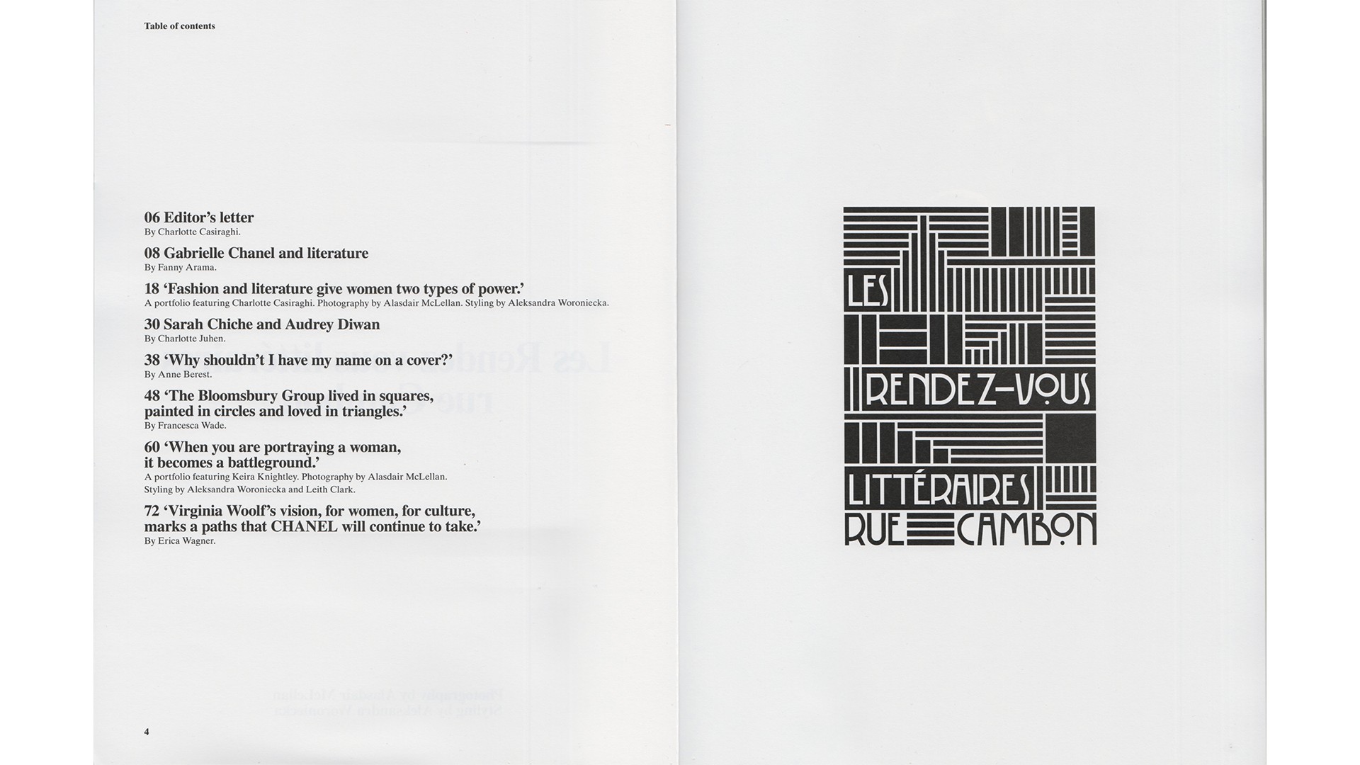 System Magazine Supplement Chanel Photographed by Alasdair McLellan Feautirng Keira Knightley and Charlotte Casiraghi