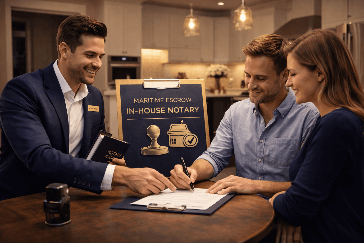 A modern, minimalist cliffside house with large glass windows offers stunning ocean views, surrounded by lush greenery and bathed in warm sunlight.