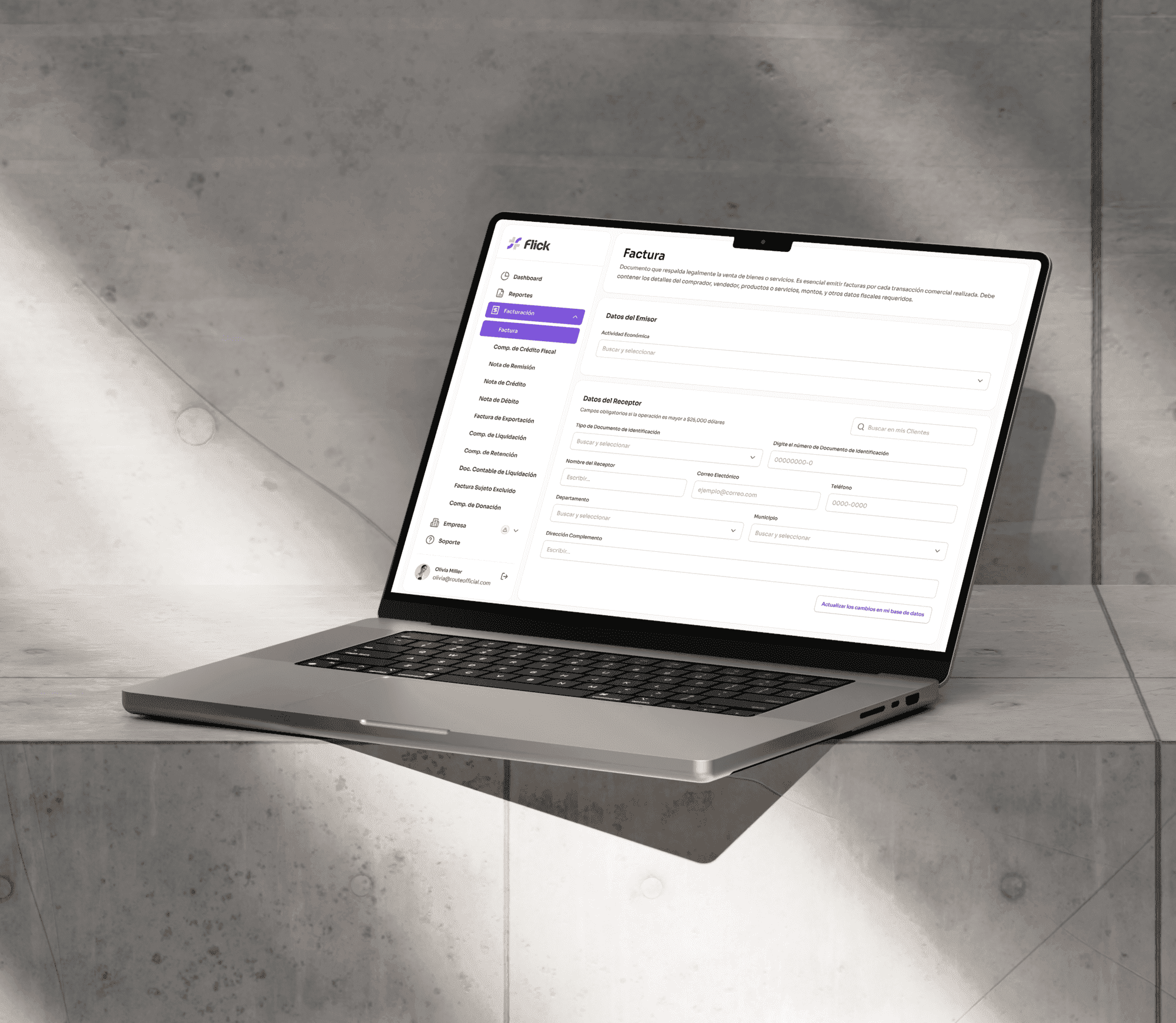 flick saas invoicing design