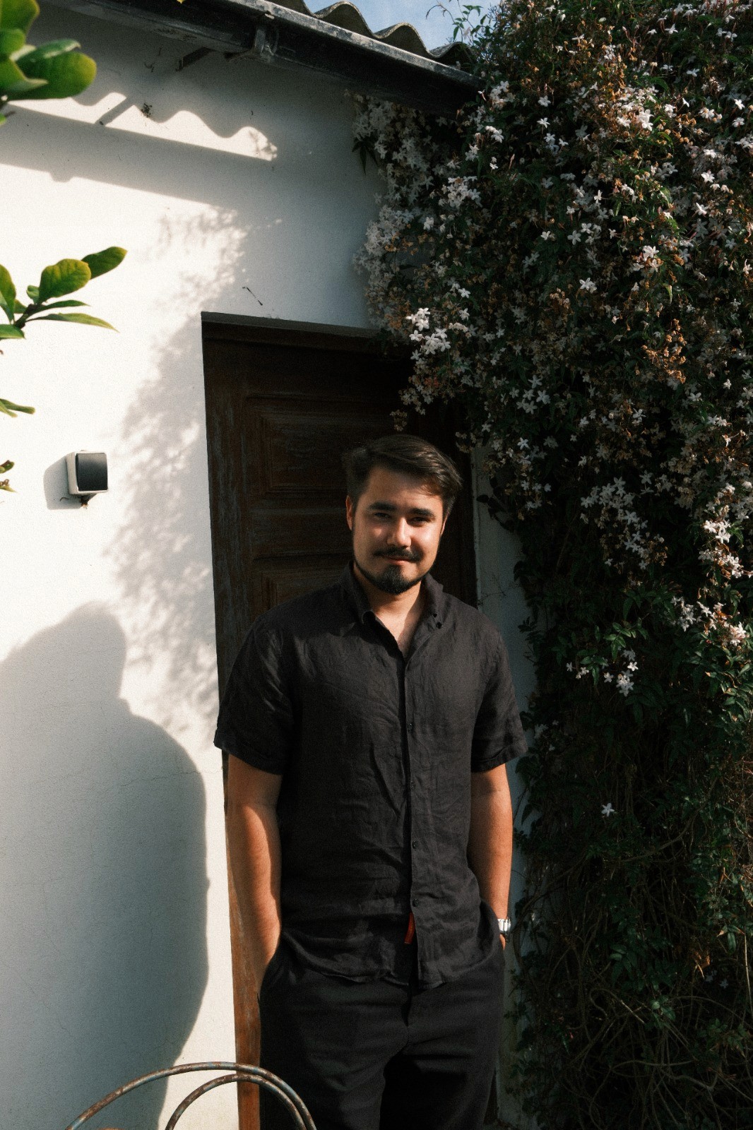 Portrait of portfolio creator – back view