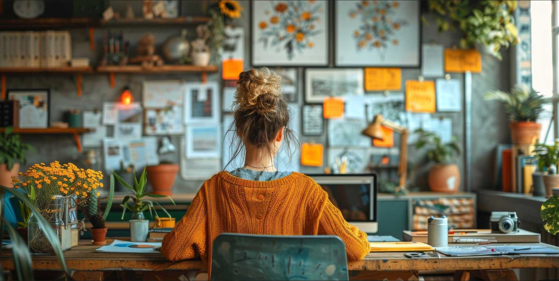 Girl considering evolutionary web designer skills