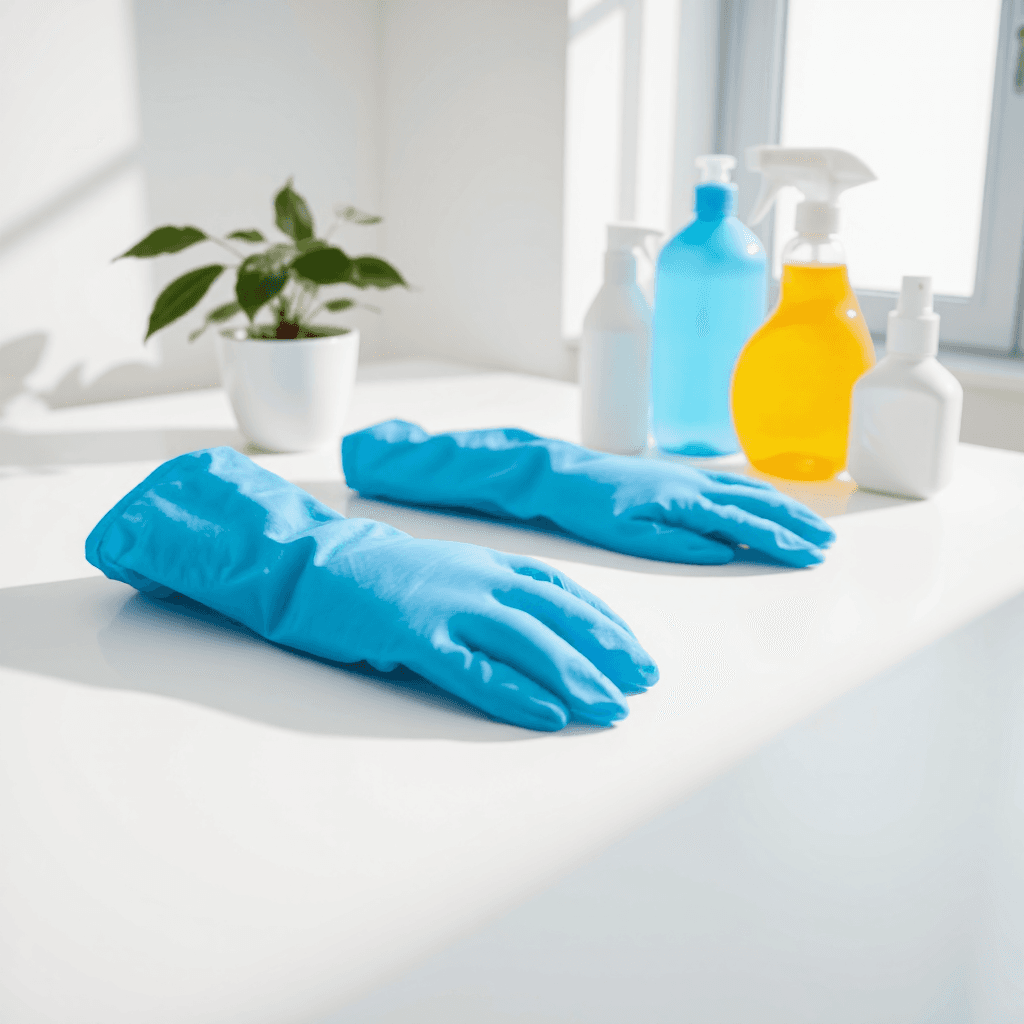 product photography of a pair of disposable gloves