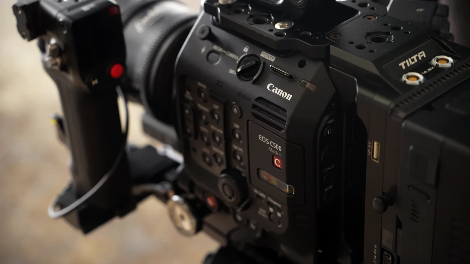 Close-up of the Canon EOS C500 Mark II used on the Sona commercial