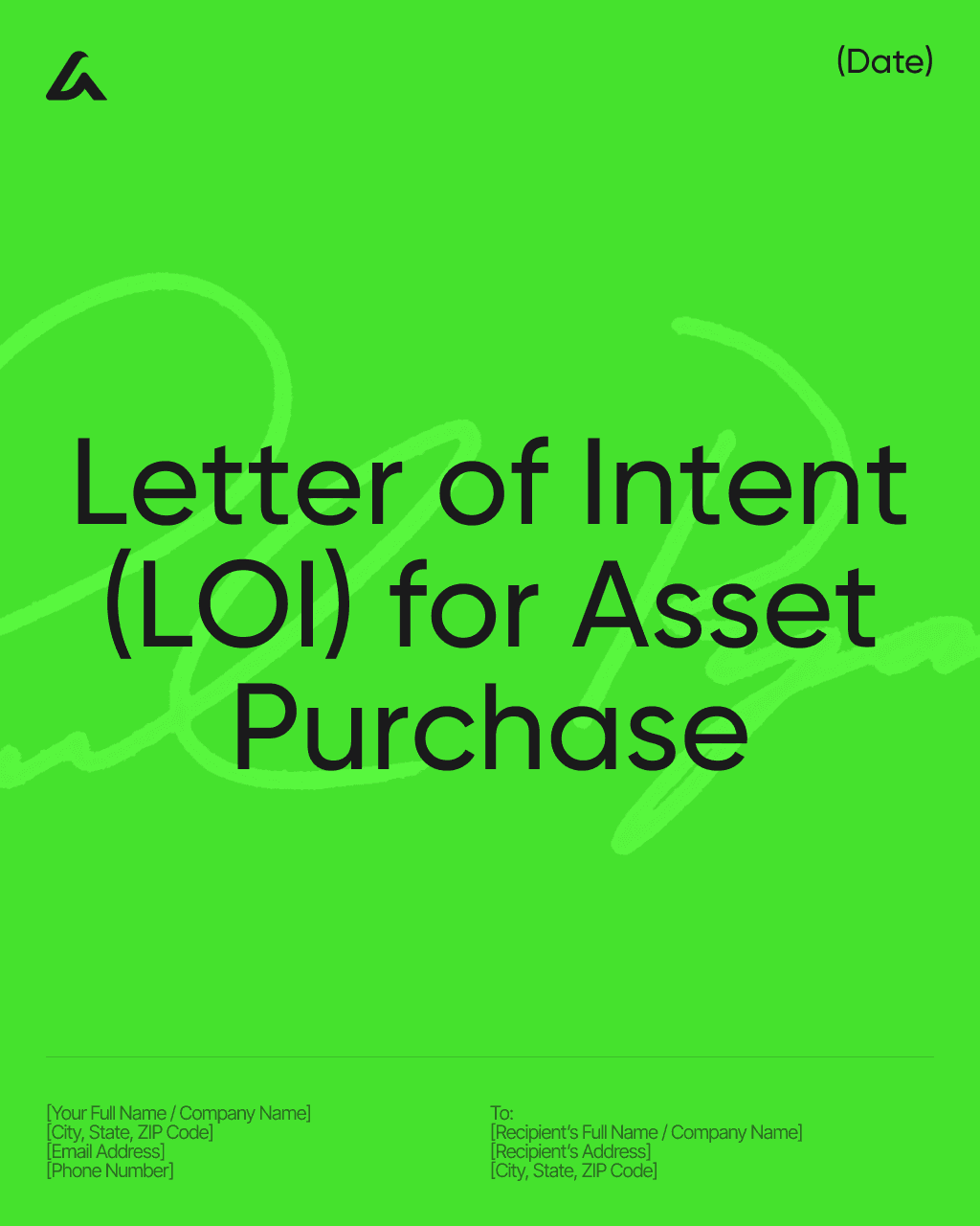 Letter of Intent (LOI) for Asset Purchase