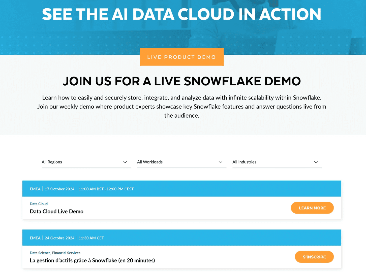 Snowflake Marketing Spotlight: Webinar register