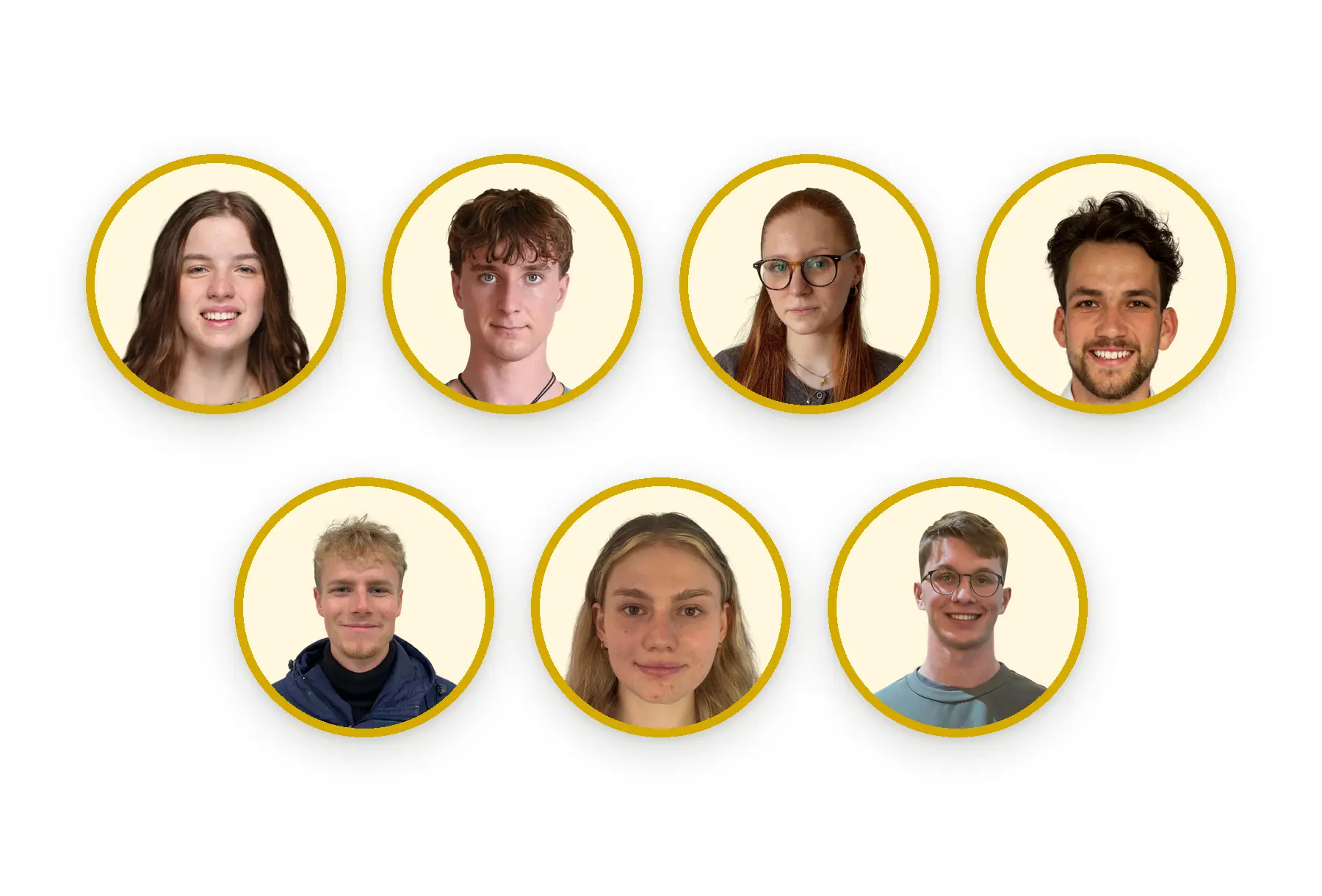Porträts von sieben Tutorinnen und Tutoren aus dem TMSMediCoach-Team für die 1:1-Nachhilfe zur TMS-Vorbereitung