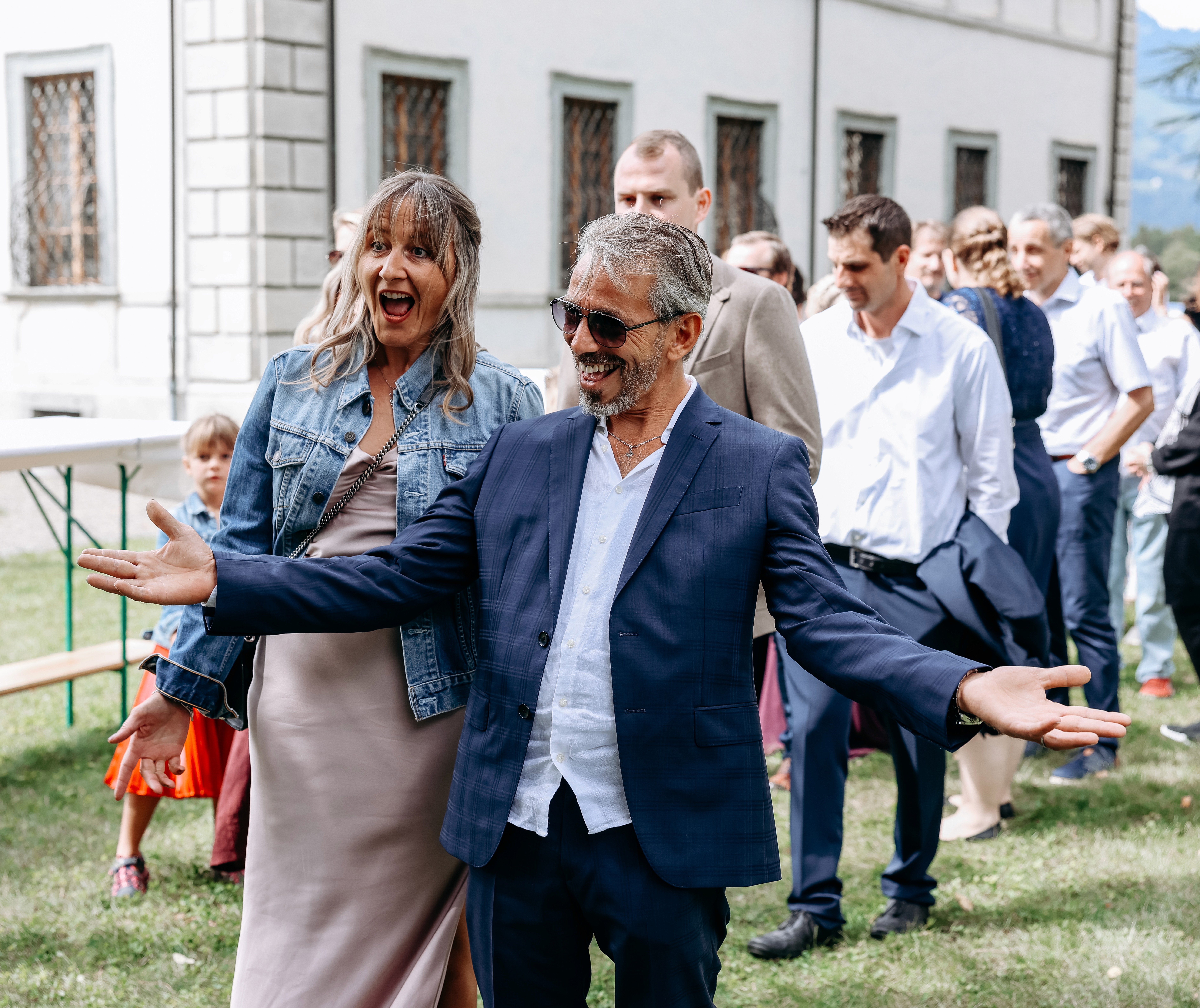 Stylish model in crowd