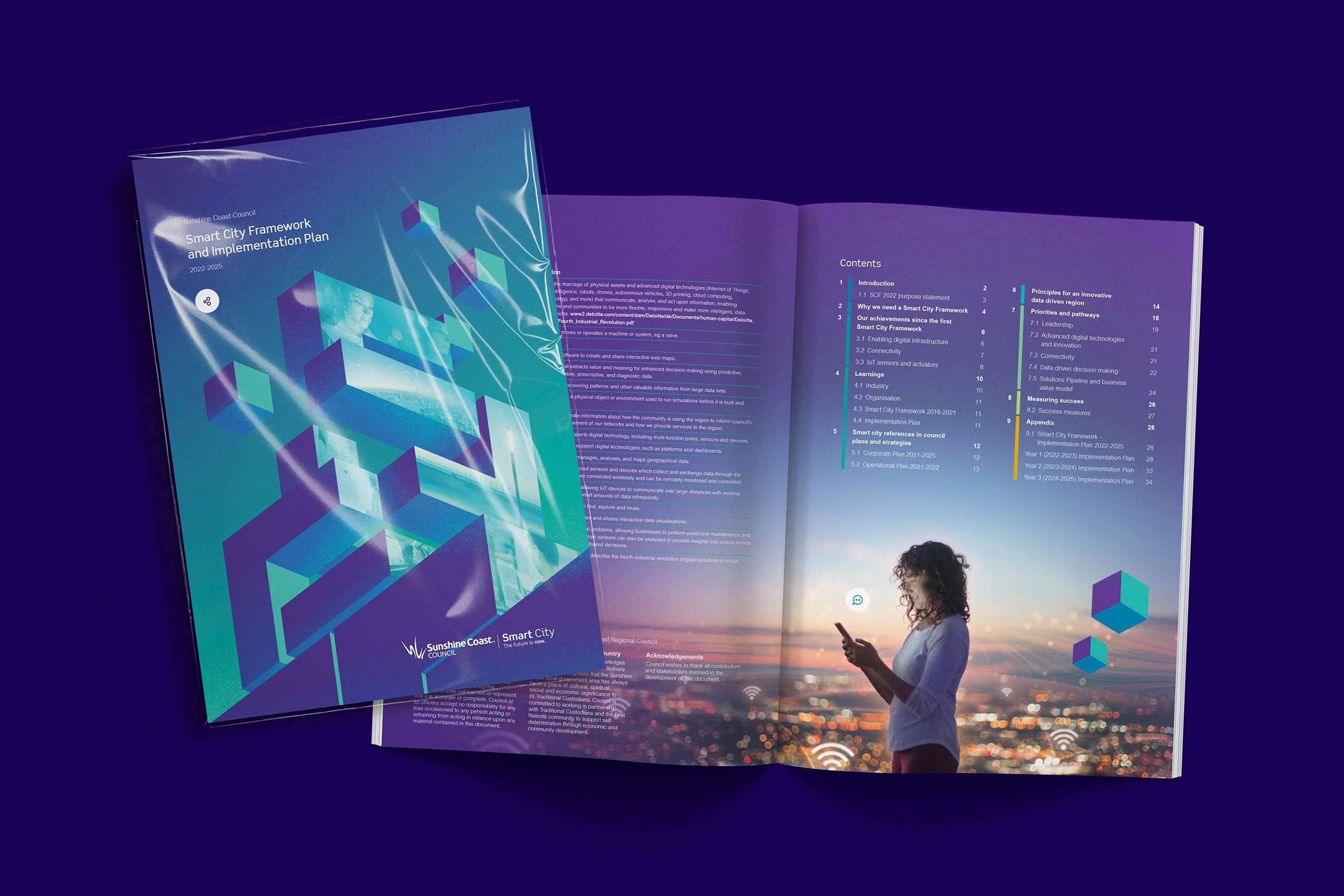 Local government council publication for a smart city framework and implementation plan
