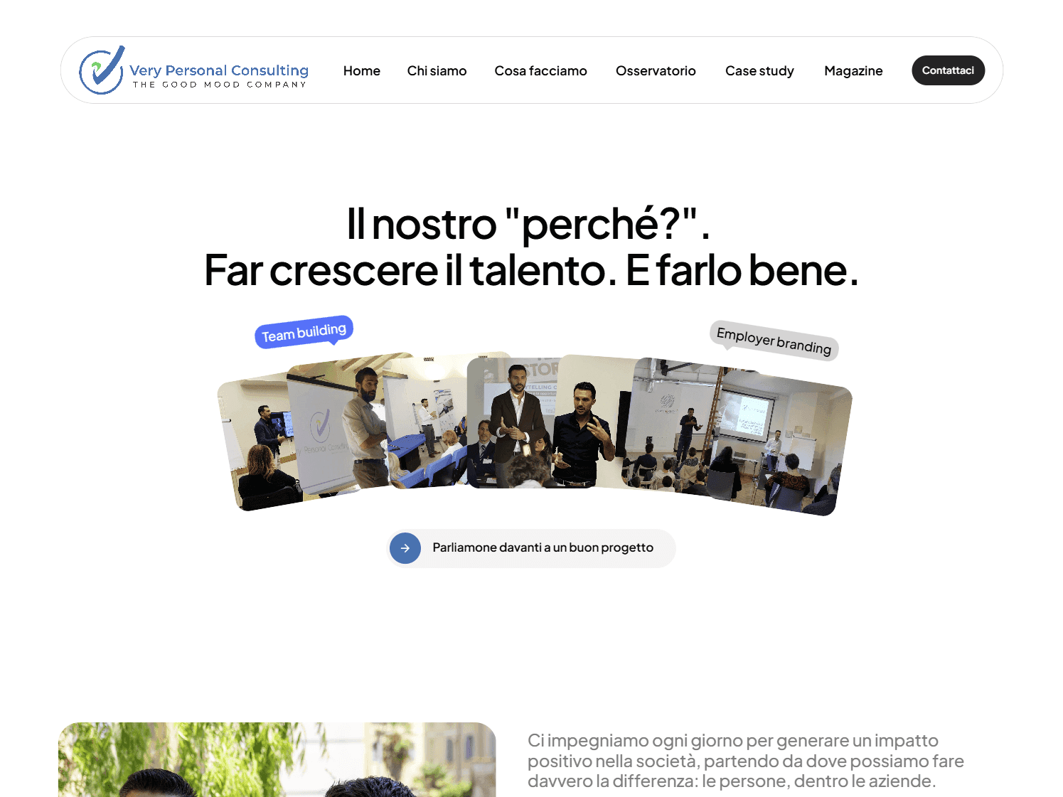 Sezione about professionale sito web Basilicata