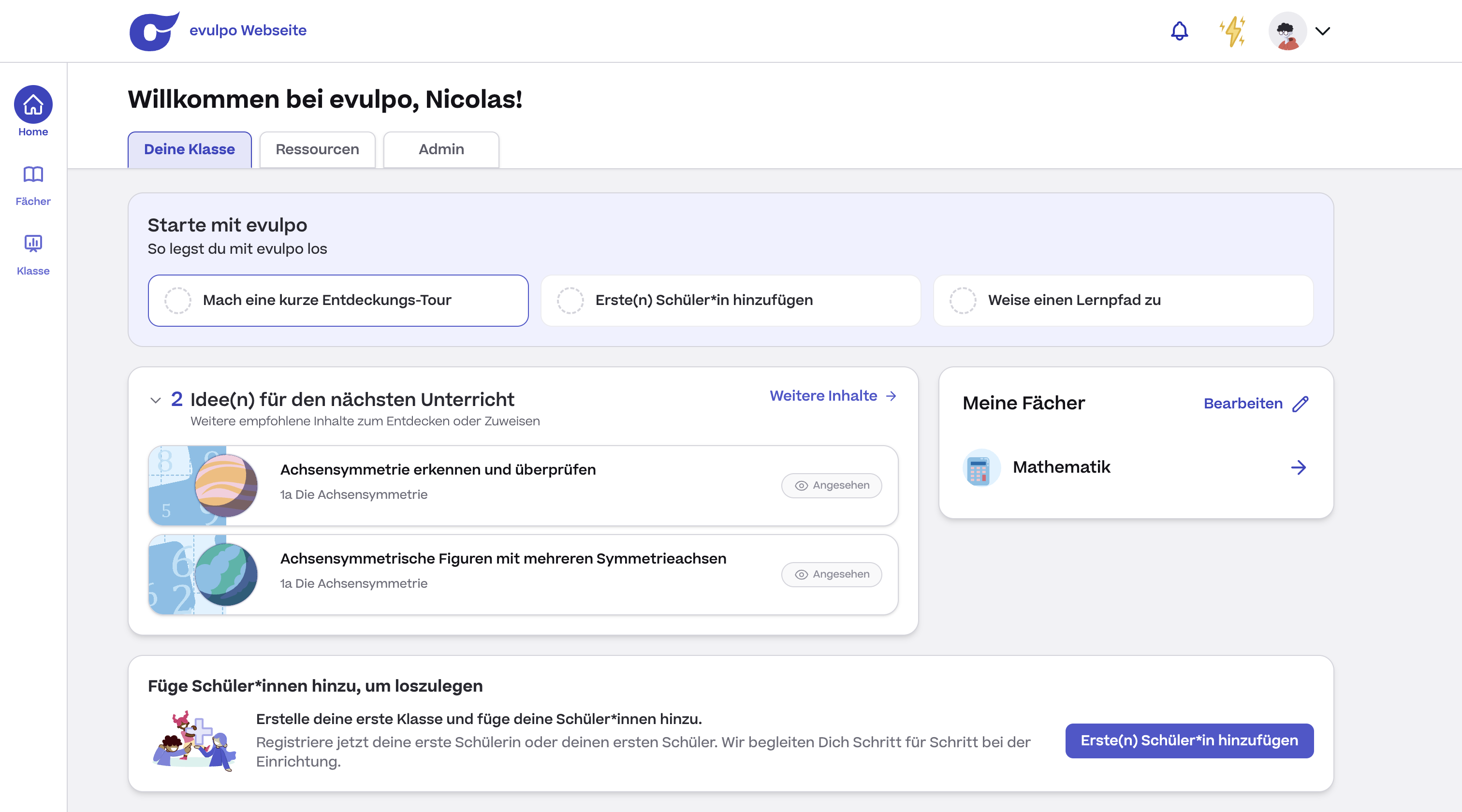 evulpo-Dashboard für Lehrpersonen