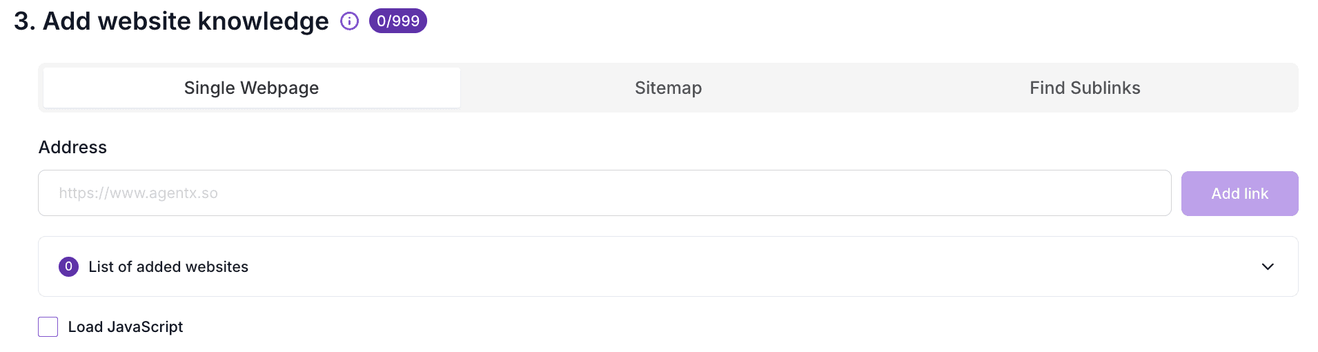 AgentX knowledge base - Website