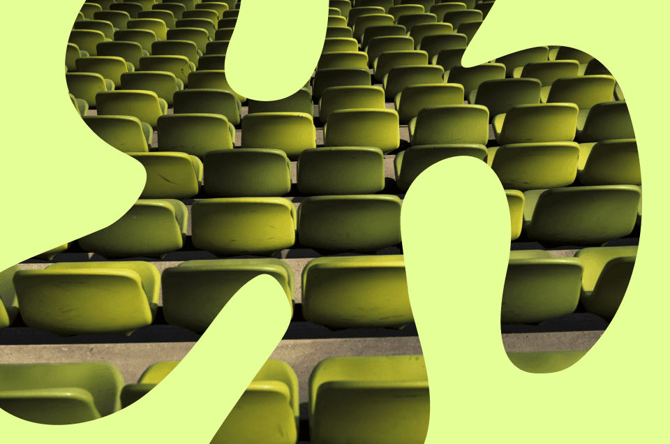 Rows of green theater seats with lime cutouts, symbolizing the best B2B marketing tools and platforms for 2026