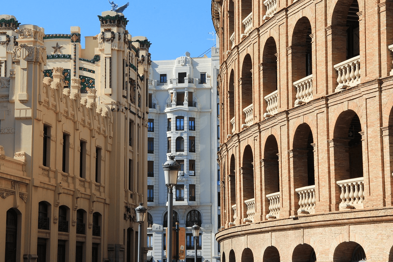 Buildings from 'Plaza de toros' in Valencia