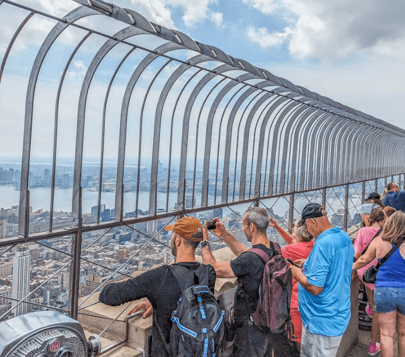 View from the Empire State Building's outdoor observation deck 