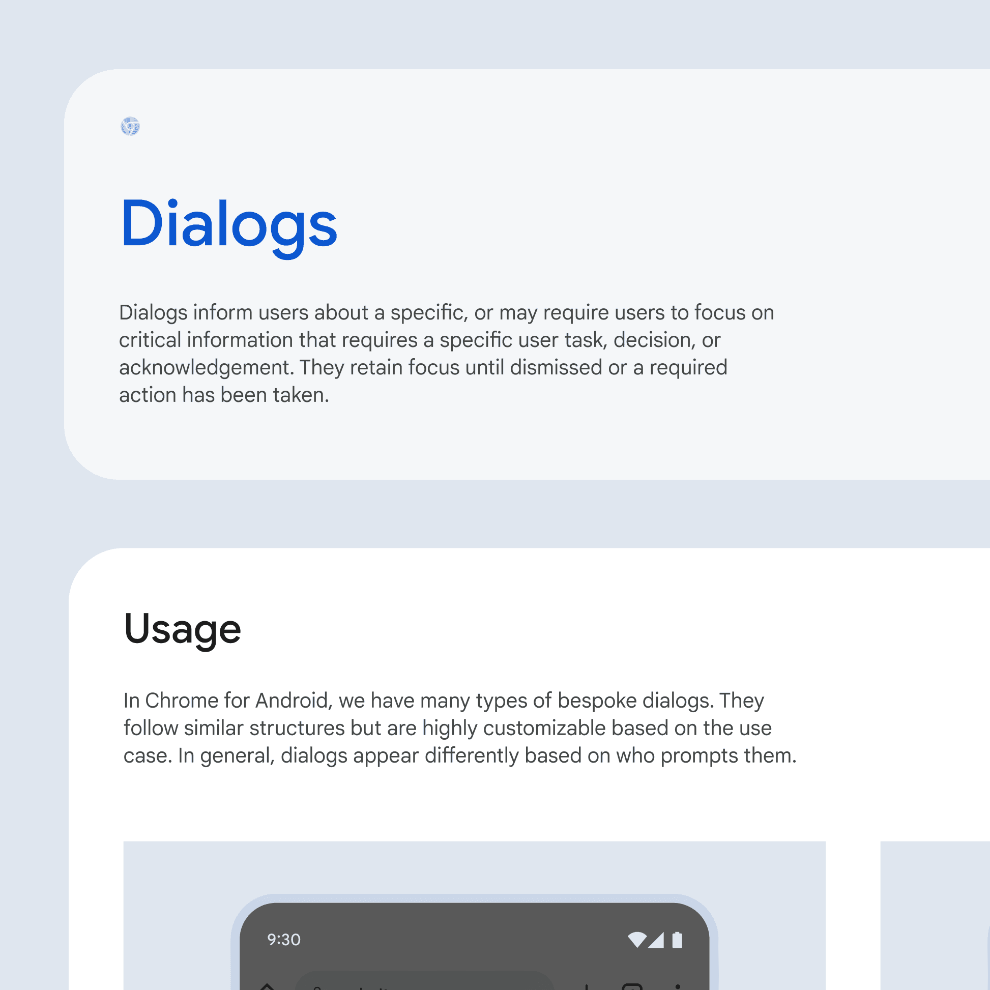 Design guidance for Material You in Chrome