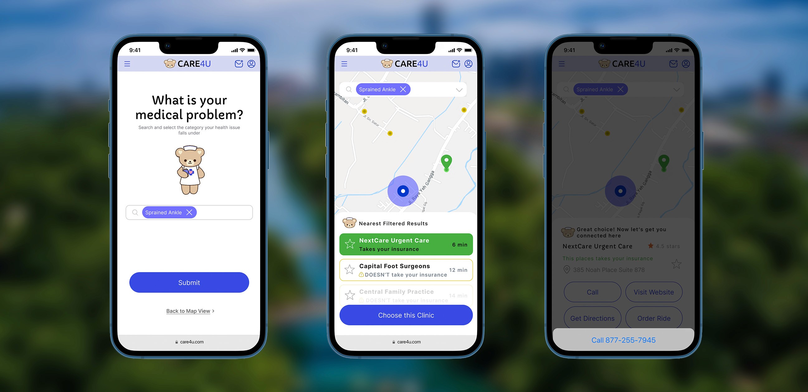 CARE4U Website Fidelity High Fidelidity Prototype