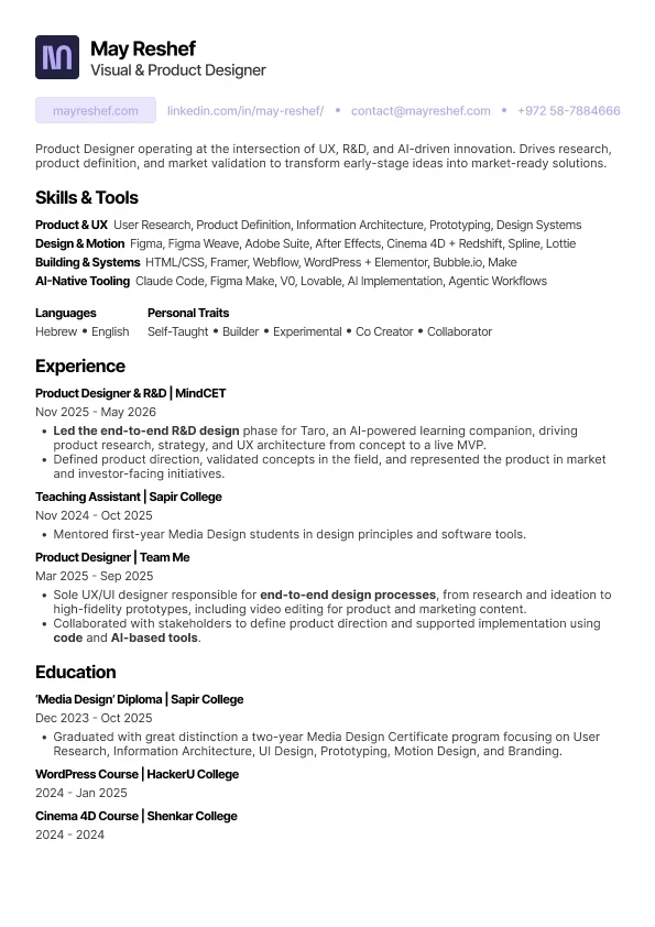 CV preview