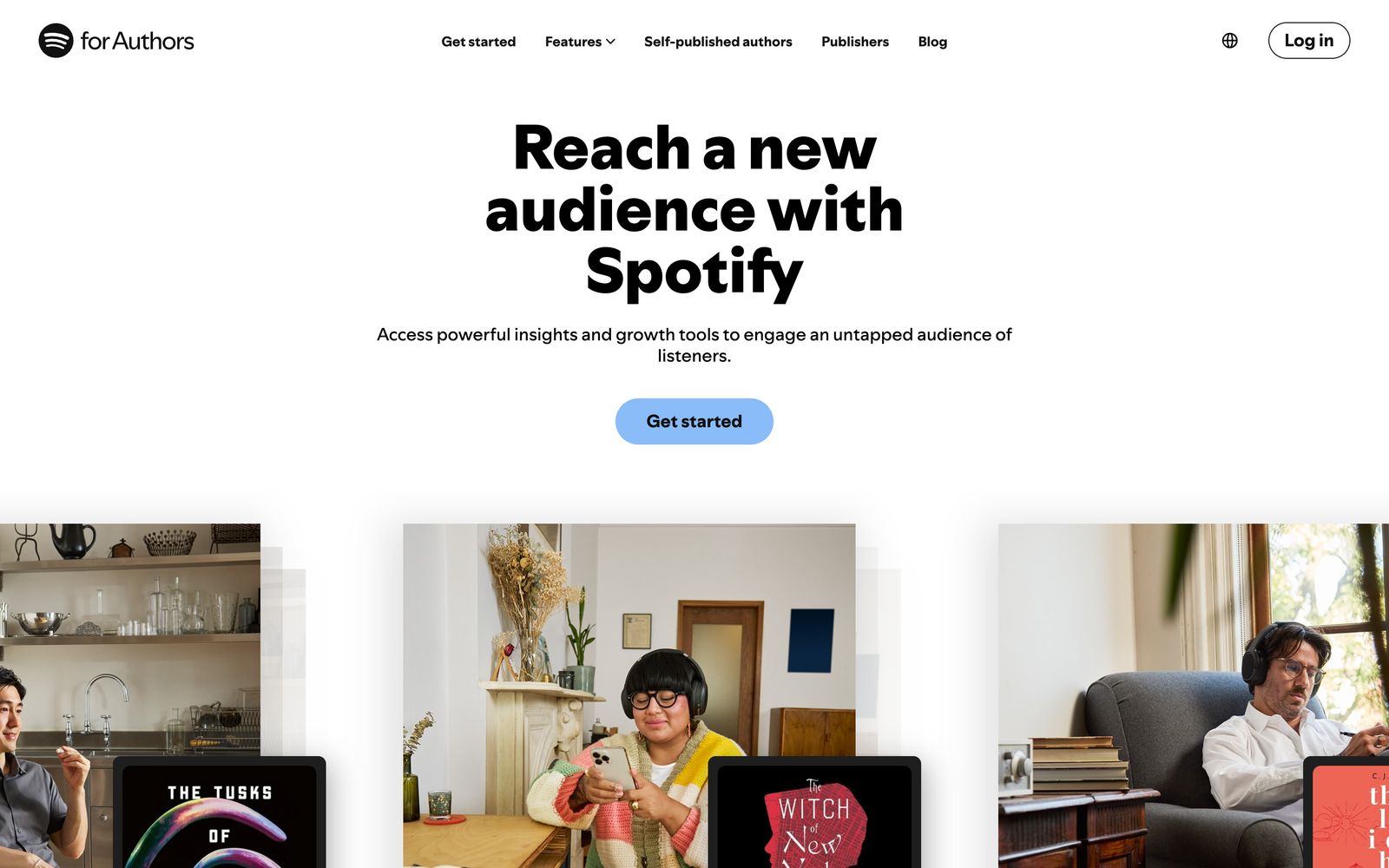 The Spotify for Authors home page