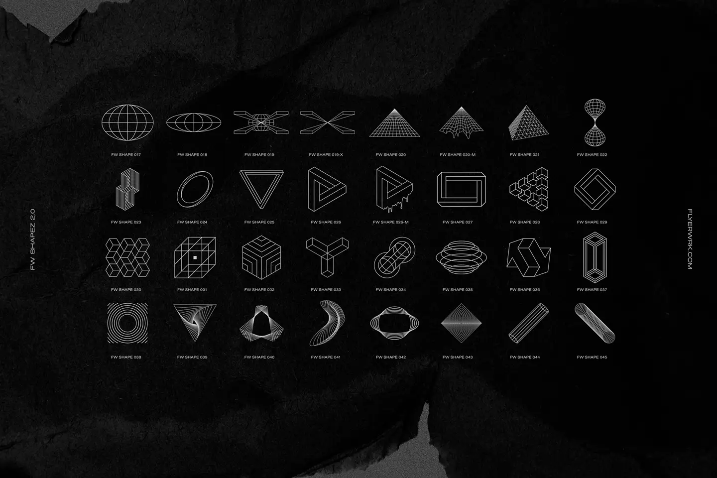 Retro Futuristic Shapes geometric vector icons with abstract symbols and retro tech shapes