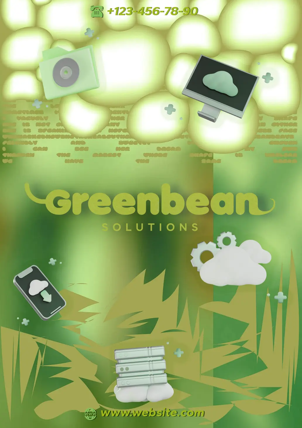 Stylish poster with 3D elements for web hosting company