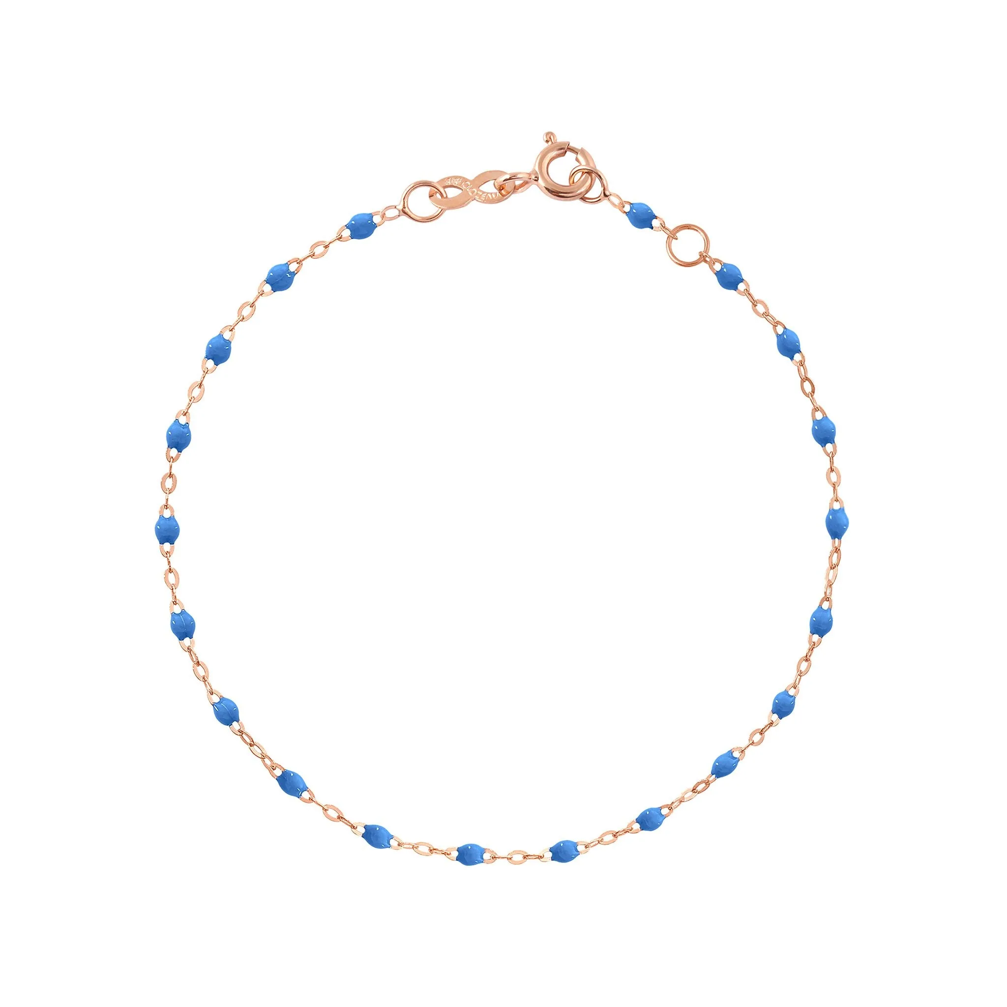 Bracelet bleu fluo Classique Gigi, or rose