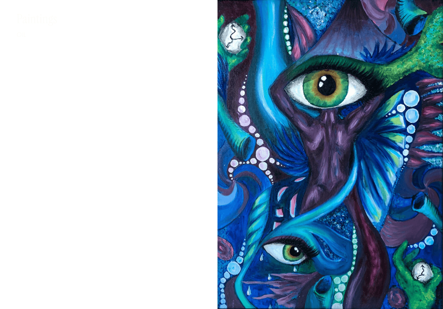 Oil Painting Blue green and purple