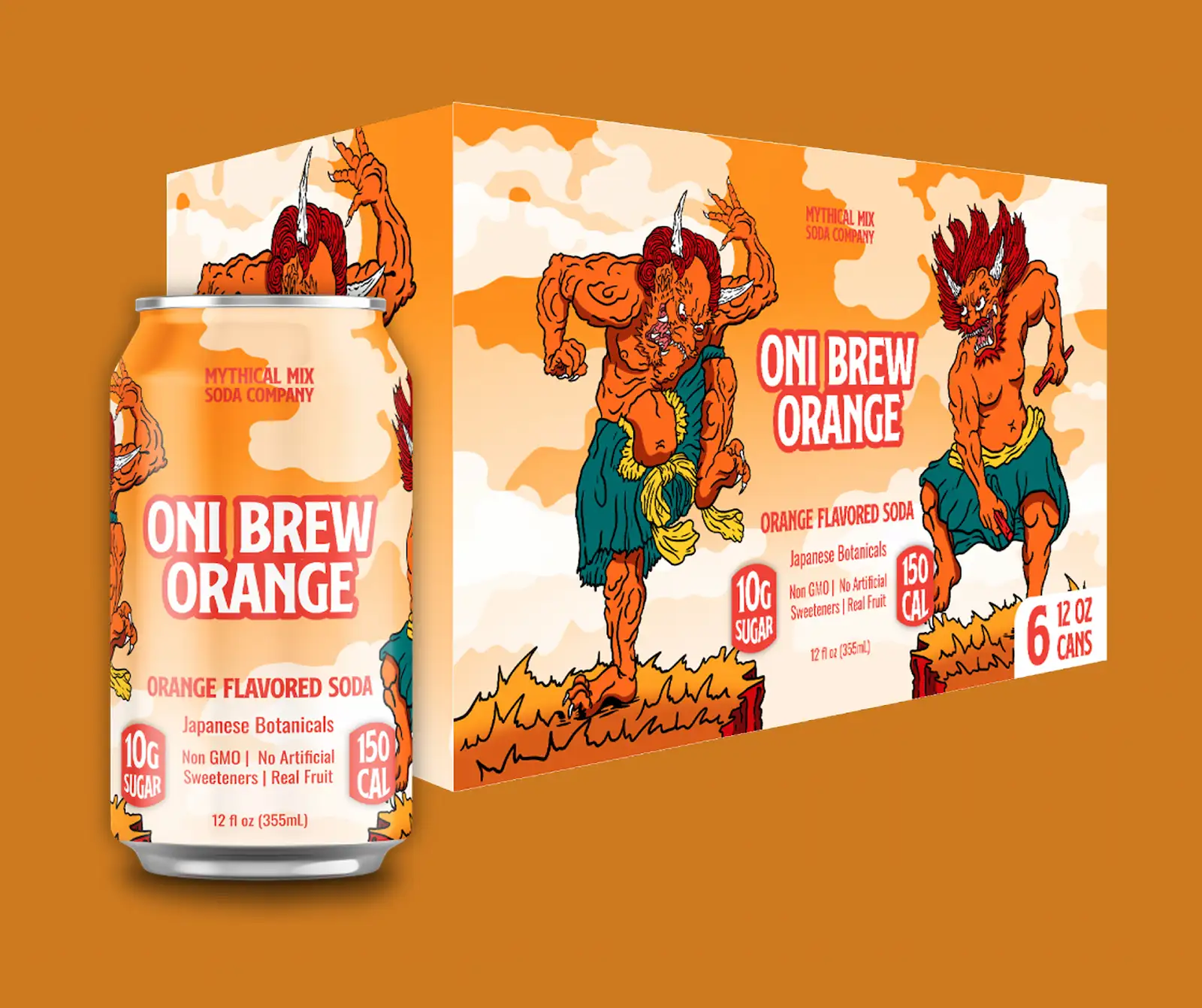 Oni Brew Orange box design