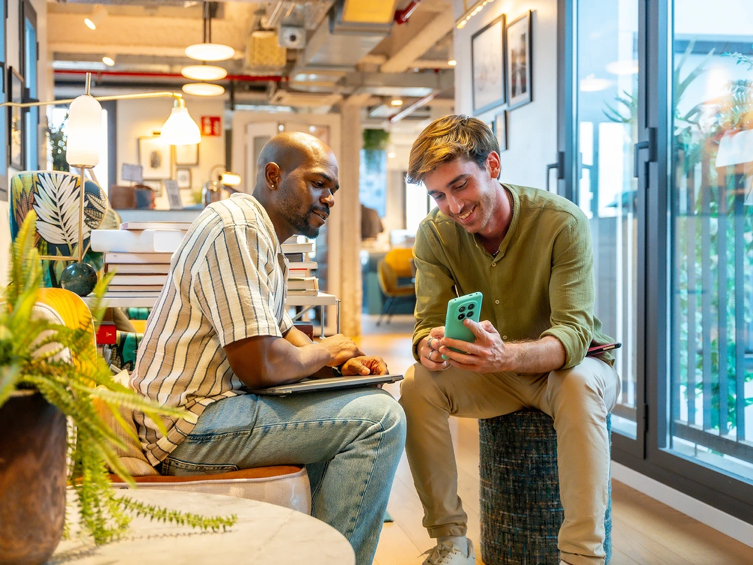 Co-worker working on a app