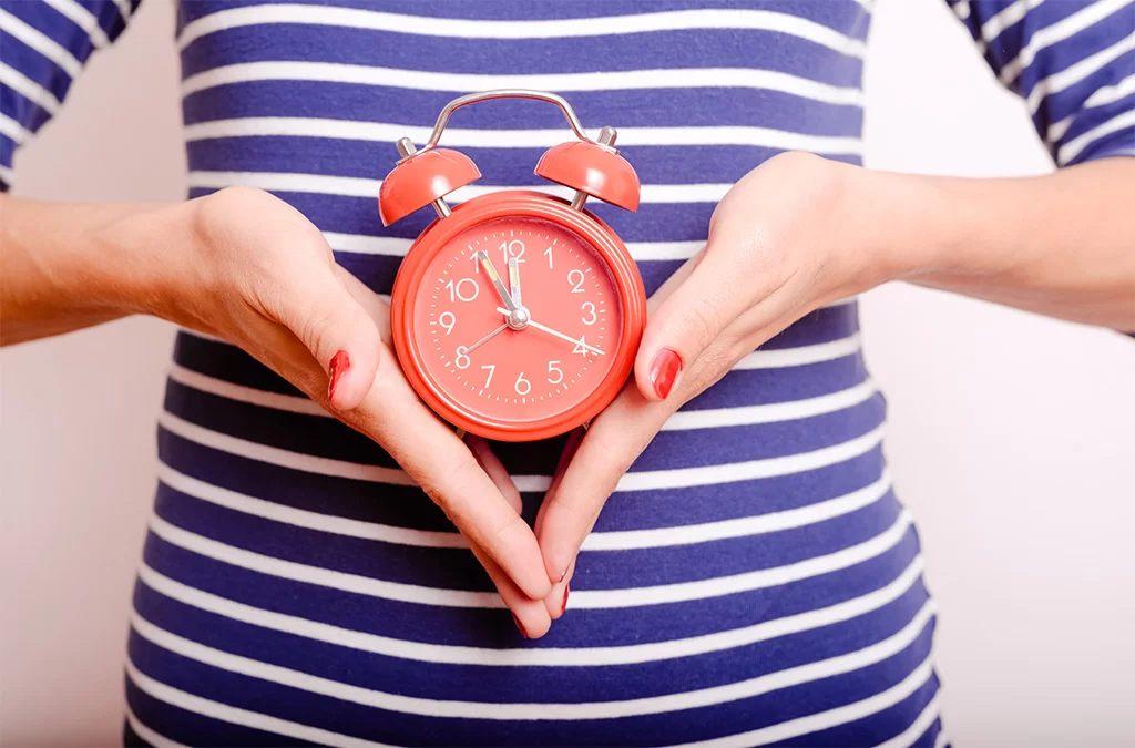 Couple looking at fertility test