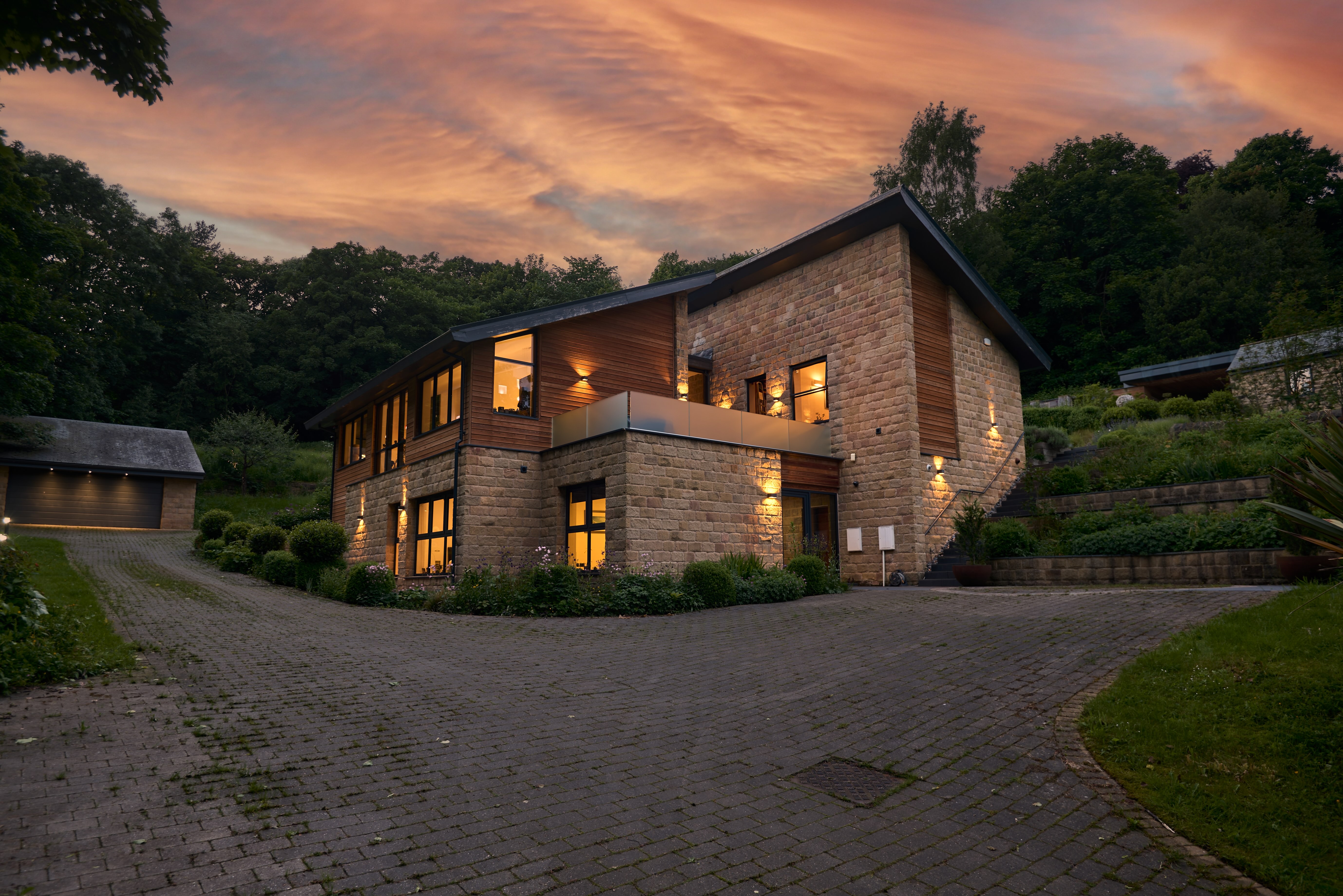 An exterior photograph of a japanese style garden.