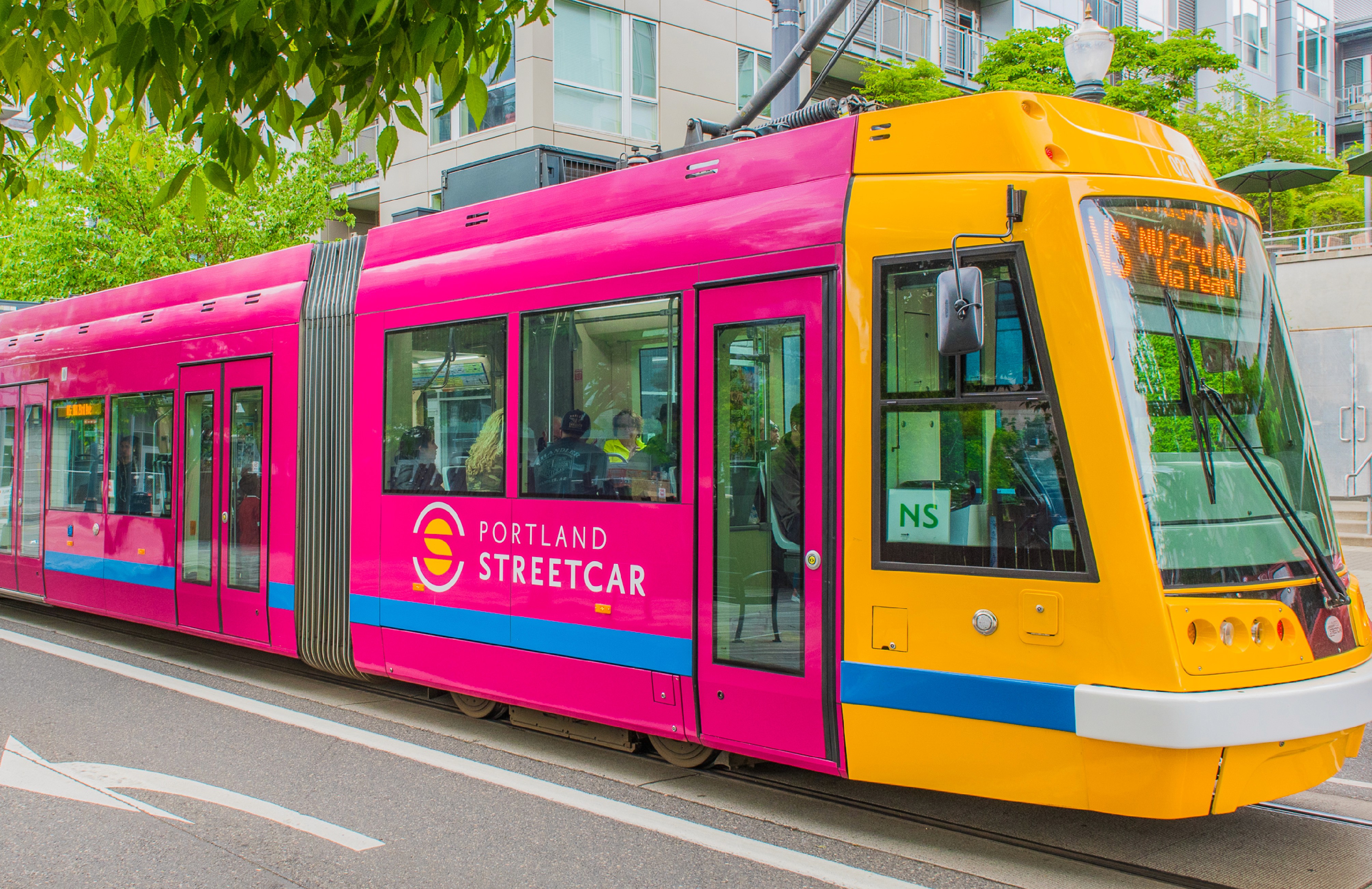 vehicle wrap brand design for portland streetcar