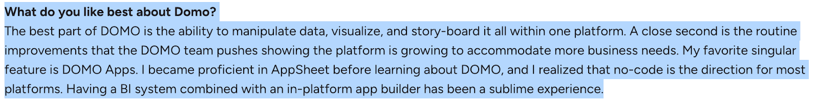 Domo review on its unified analytics workspace