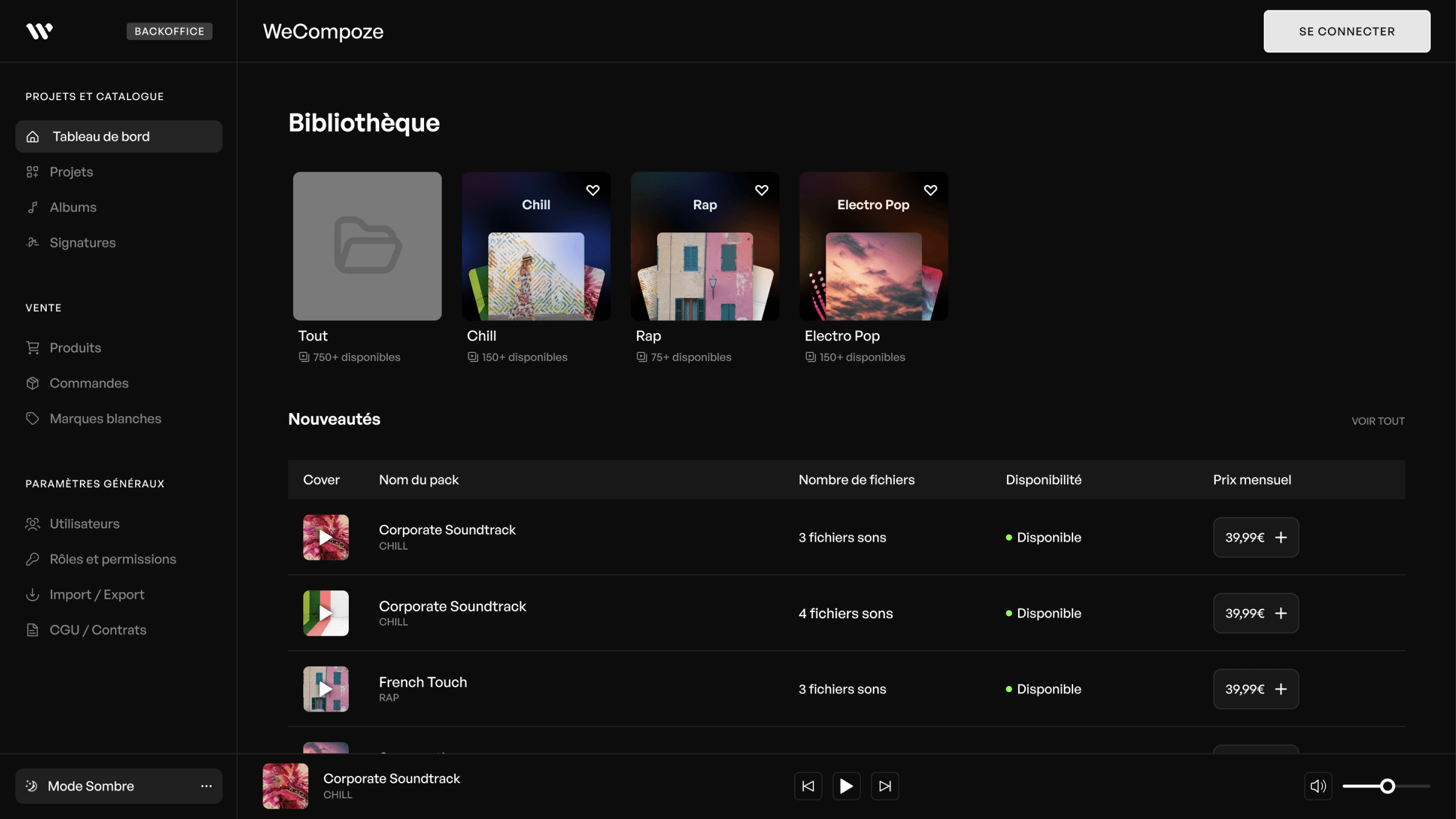 WeCompoze Plateform - Home