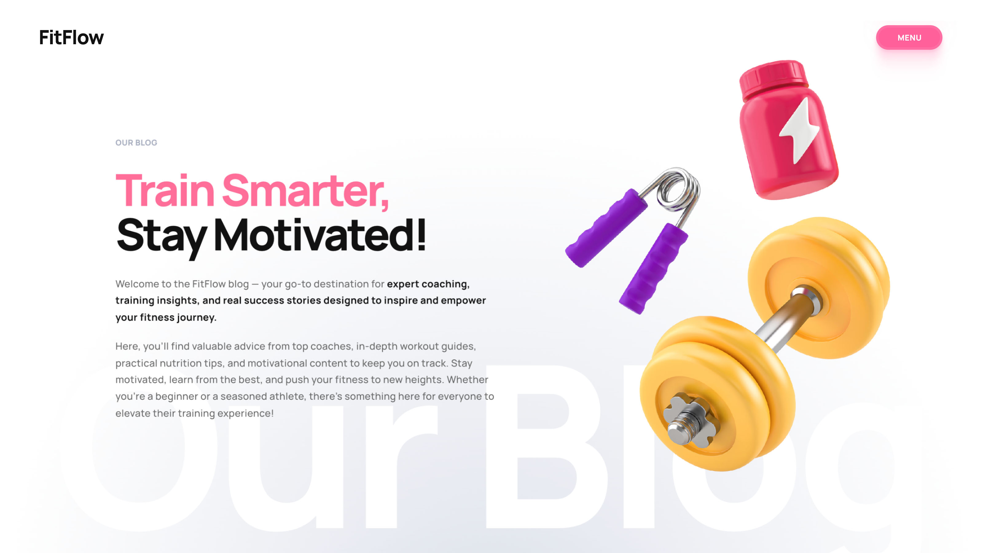 FitFlow website template for personal trainers