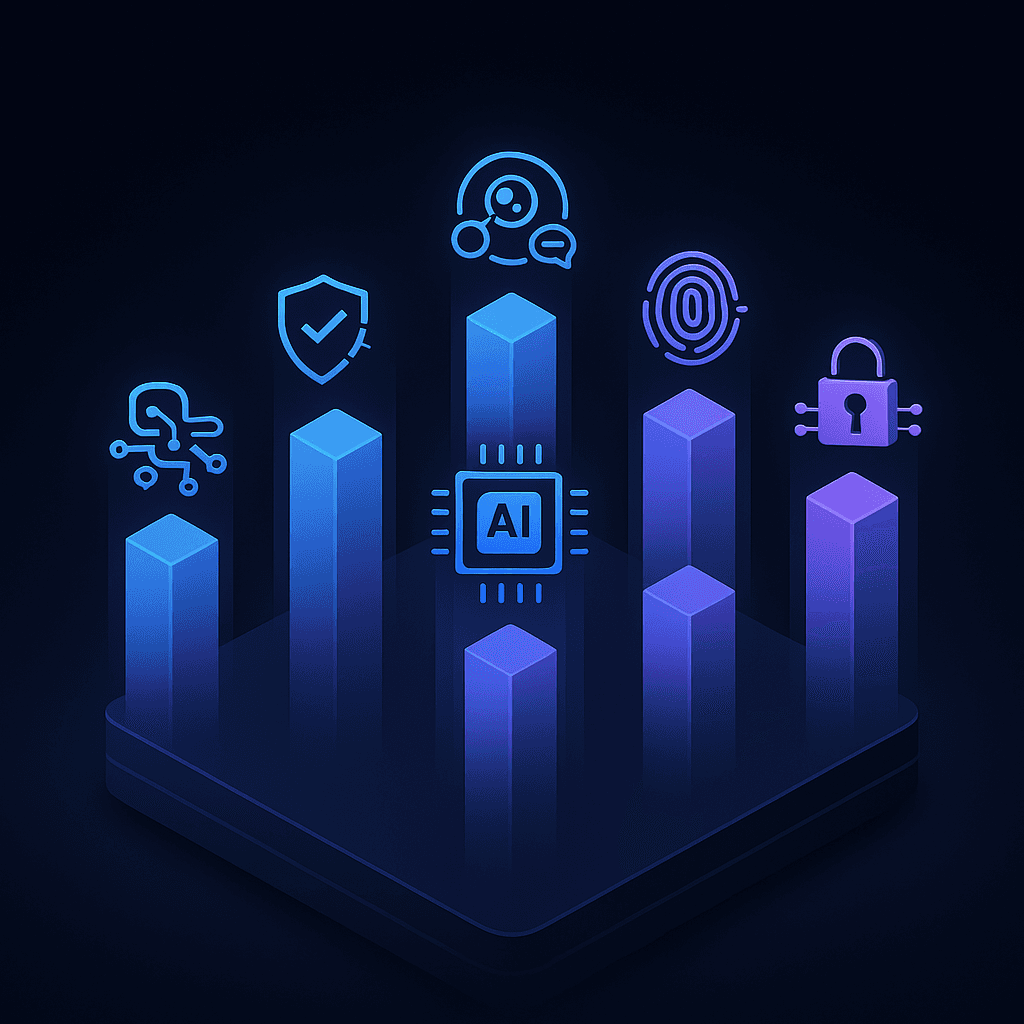 Seven pillar diagram symbolizing key AI CMS capabilities from governance to security